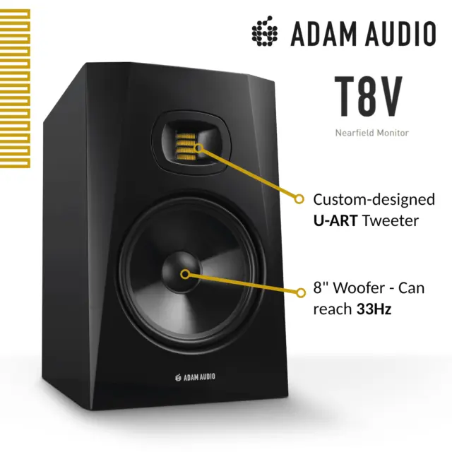 Adam Audio T8V 8" Active Studio Monitor (Single)