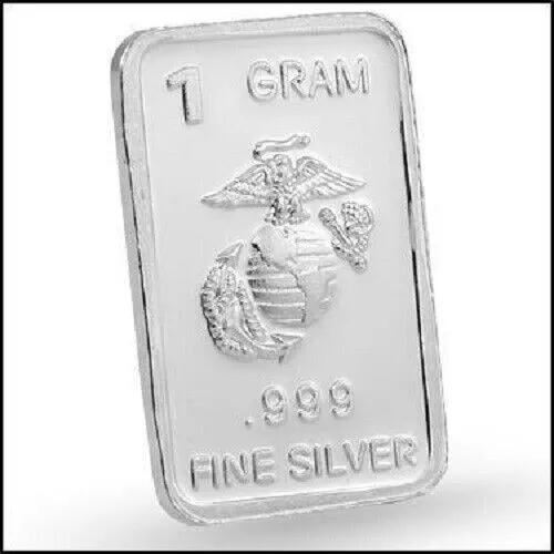 10 x 1 Gram .999 Fine Silver Fractional/Collectors Art Bullion Marine Bar