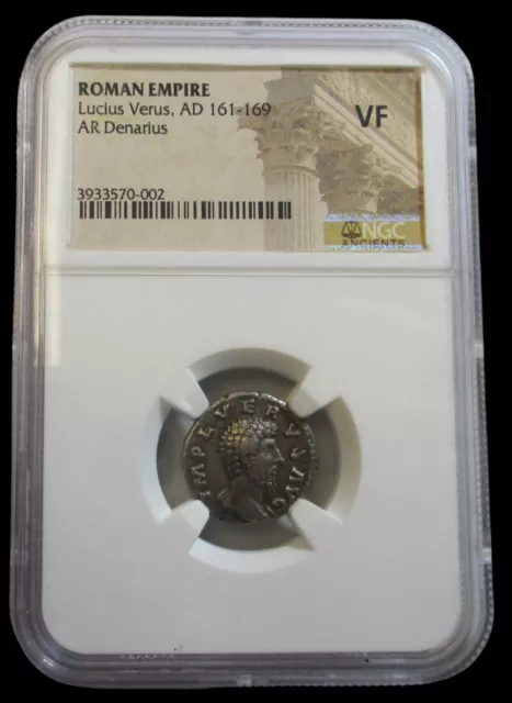 Roman Empire Ar Denarius Lucius Verus Ad 161-169 Ngc Vf #C23#