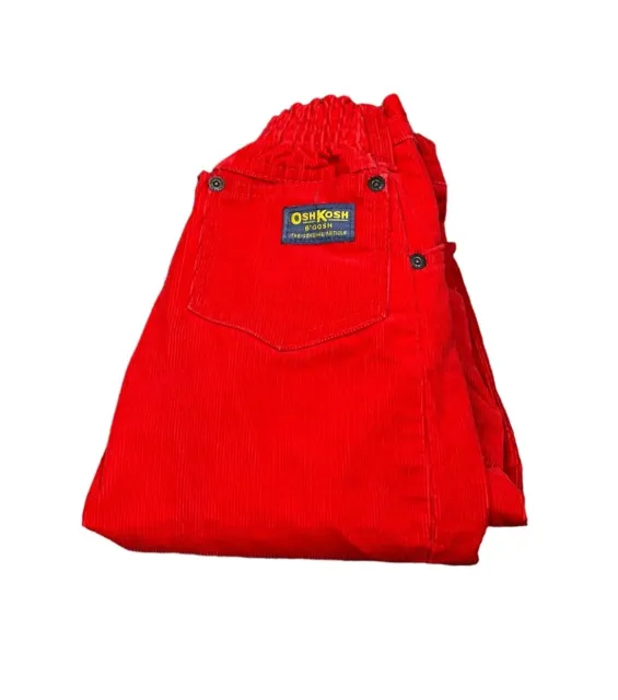 Vintage Oshkosh B’Gosh Red Corduroy Pants Kids Size 6x-7 Made in USA