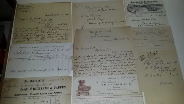 Antique Letterhead Billhead Receipts  1800's  LOT 0610