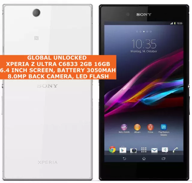 Sony XPERIA Z ULTRA c6833 2gb/16gb Violet/Noir/Blanc Android 4g GPS 3