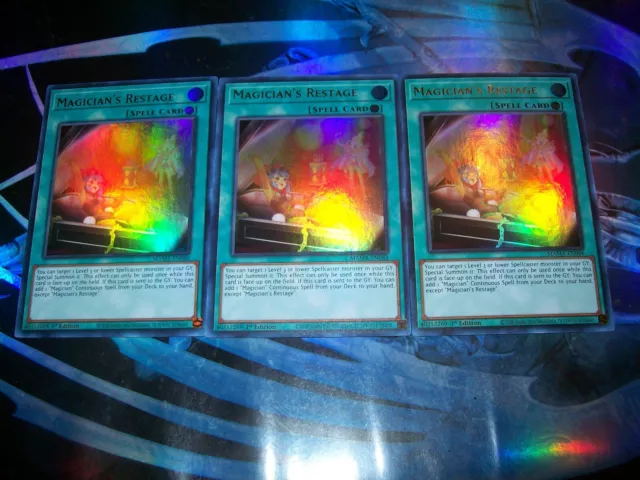 3x Magician's Restage 1st Edition Ultra Rare MAMA-EN086 Yu-Gi-Oh!