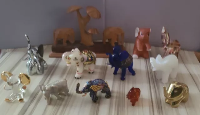 Miniature Elephant Lot Of 12 Pieces