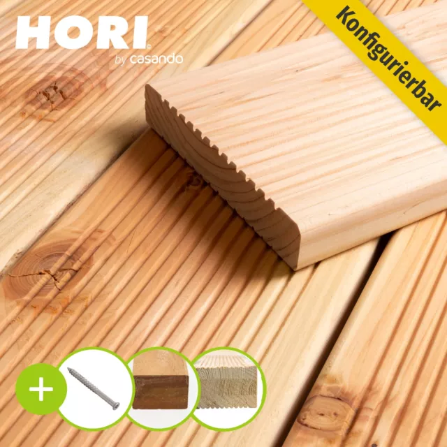 HORI Douglasie Terrassendielen Komplettset Premium Holz Terrasse Garten Diele UK