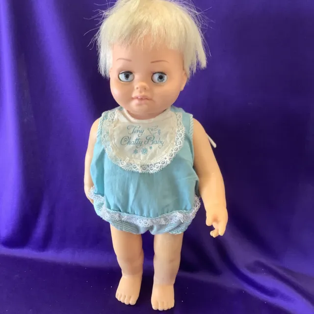 Vtg Mattel Chatty Baby. 1962. 15 In. No String, Bad Eye. Bln Hair.(J467)