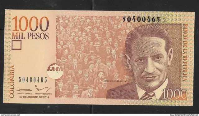 2014 Colombia. Paper Money  1000 Pesos- Bank Note,  Jorge Eliecer Gaitan, Impor
