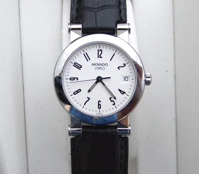 Ladies MOVADO VIZIO White Dial Stainless Steel Swiss Quartz Watch