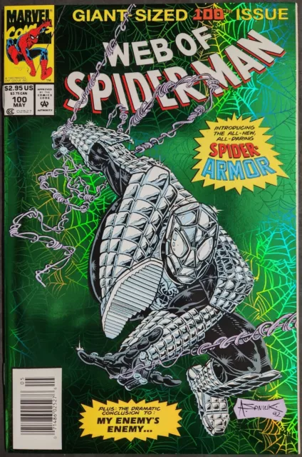 Web Of Spider-Man 100 1st App Spider Armor Newsstand Edition Marvel Comics 1993