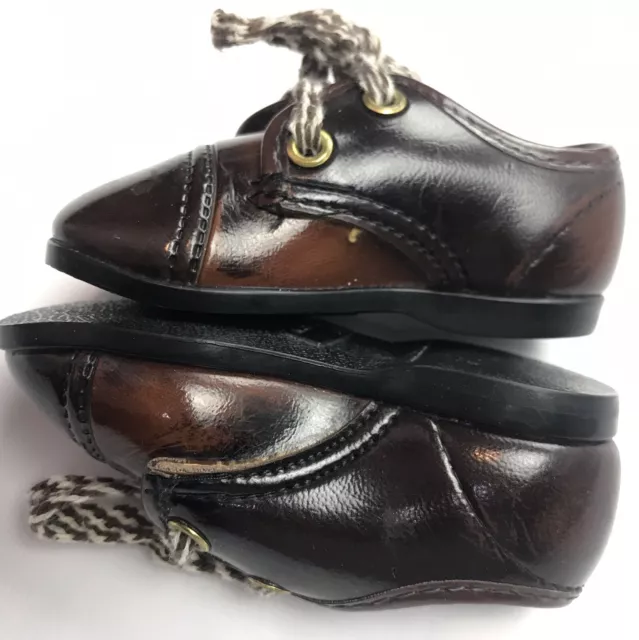 USA Made Vintage Baby Shoes Sz 1 Brown Oxford Saddle Nice! Rare!