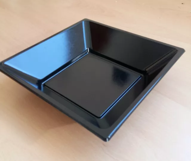 5 10 20 50 Or 100 Black 7" 18cm Square Plastic Bowls Party Event Reusable