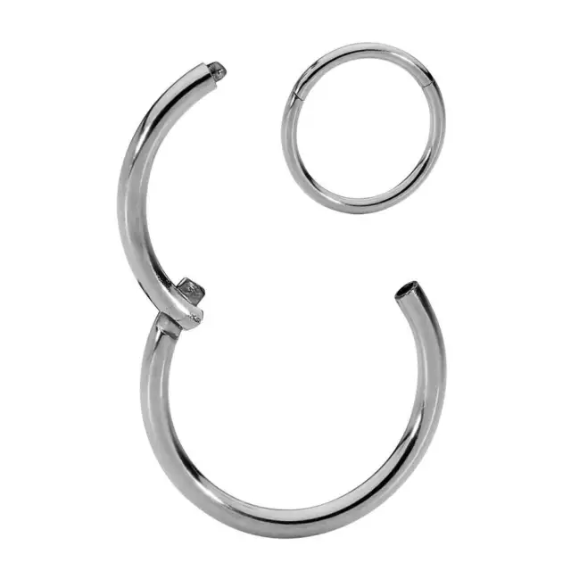 1 Piece G23 Titanium 16G Hinged Hoop Sleeper Ear Lip Nose Segment Ring Earring 2