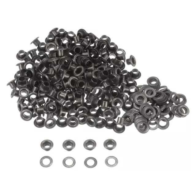 200set Grommets Kit Metal Eyelets 4.5mm Grommet for Shoes Clothes, Dark Grey