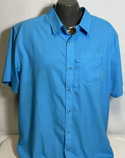 Camisa de pesca Columbia PFG para hombre XL con botones manga corta azul