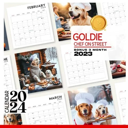 GOLDIE CHEF ON Street Calendar 2024 Jan 2024 to Dec 2024 Bonus 3 Months