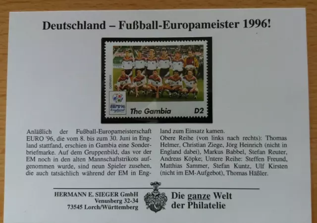 Briefmarken Gambia - 1996 - Fußball Europameister Deutschland - postfrisch