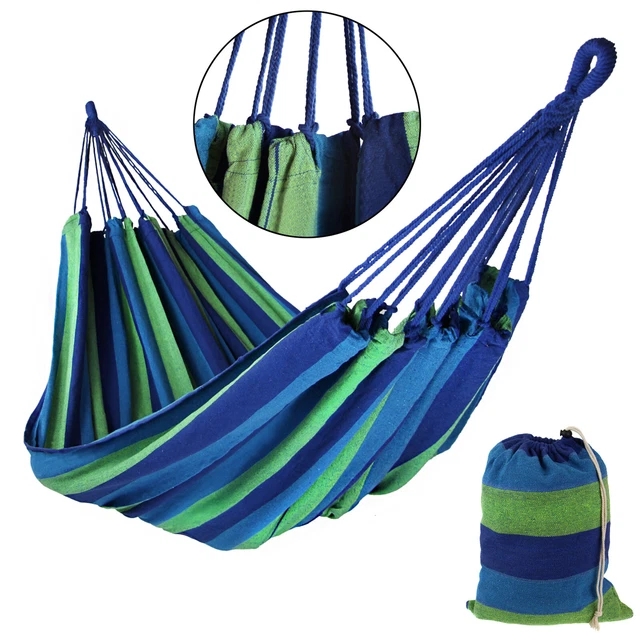 Hängematte 220x170cm groß Hängeliege Baumwolle 2 Personen XXL Doppelhängematte