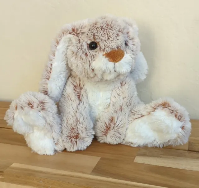 Melissa  & Doug Brown + White BURROW BUNNY Plush Soft Rabbit Stuffed Animal