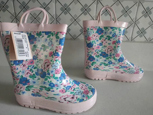 Cath Kidston Wellington Boots Mews Ditsy - KIDS Size 8 - New in Bag - £18 RRP