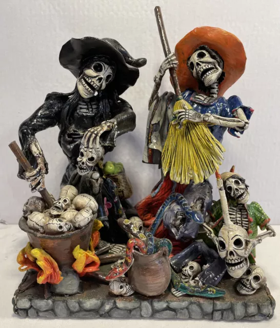 Claudio Jimenez Day of the Dead Skeleton & Witch Tableau