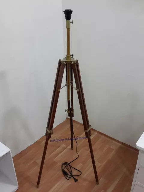 Modern Brown  Tripod Floor Lamp with antique finish Tripod