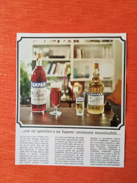 PUBBLICITA' CARTACEA ORIGINALE ADVERTISING BITTER & CORDIAL "CAMPARI" del 1966