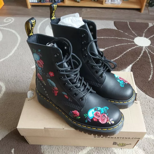 DR MARTENS 1460 Pascal Bex Rose Fantasy Boots Size 5 125.00