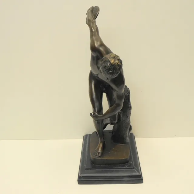 Estatua discobolo Art Deco Estilo Art Nouveau Estilo Bronce sólido Firmado 3