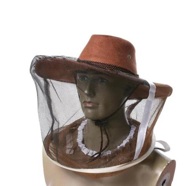 1pcs Mesh Beekeeping Beekeeper Cowboy Hat Bee Insect Veil Face Protect Net C9A0