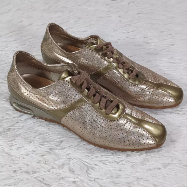 Women's Cole Haan Air Bria Perforated Oxford Sneaker Gold Size 7.5B