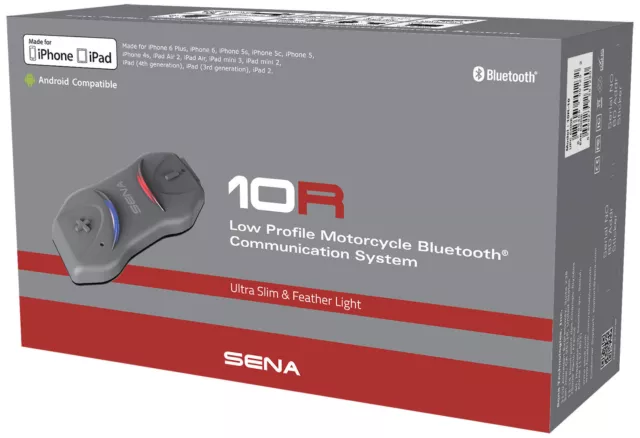 Sena 10R Bluetooth Kommunikationssystem Einzelset (Black,One Size)