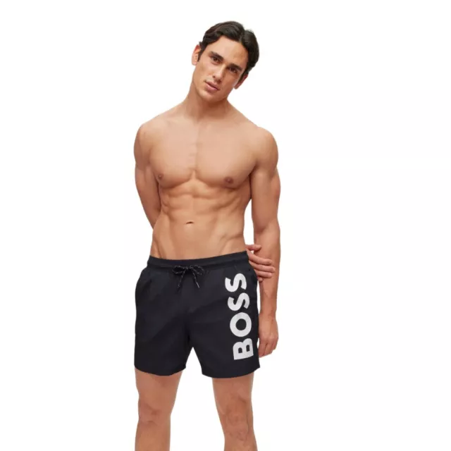 Hugo Boss Men's Swim Trunks Large Contrast Boss Logo Quick-Drying Swimsuit 2