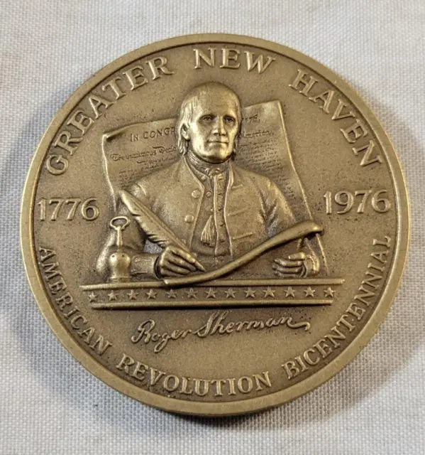 1976 Medallic Art Co Bronze Coin Bicentennial Greater New Haven CT