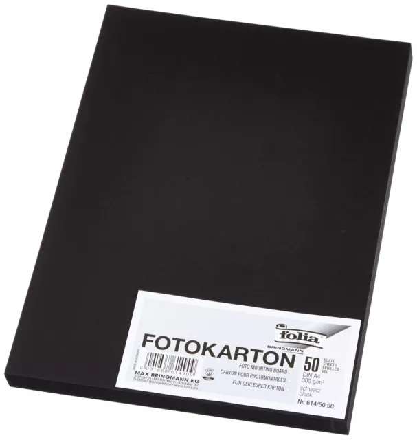 Folia 614/50 90 Photo Card 300 g/m² DIN A4 50 Sheets – Black 50 Boge (US IMPORT)