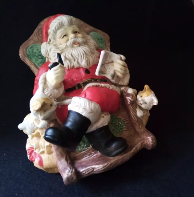 LARGE Vintage BISQUE porcelain SANTA CLAUS figure DECORATION Father Christmas