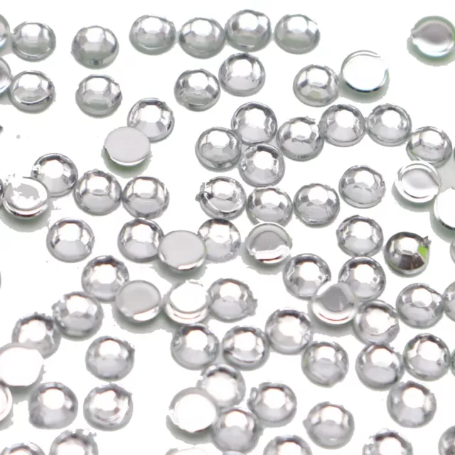 2000 Acrylic Round Faceted Rhinestone Gem Flatback Gems 3mm 10ss Pick Your Color