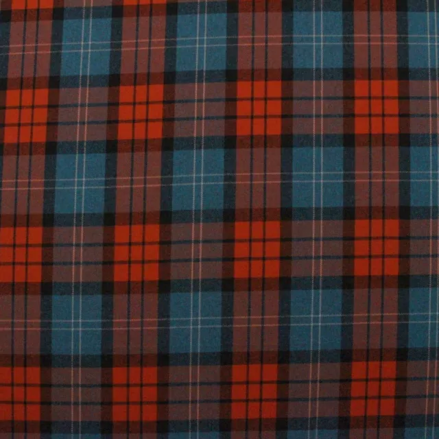 Designer Herringbone Plaid Rust Red Blue Furniture Apparel Fabric By Yard 57"W