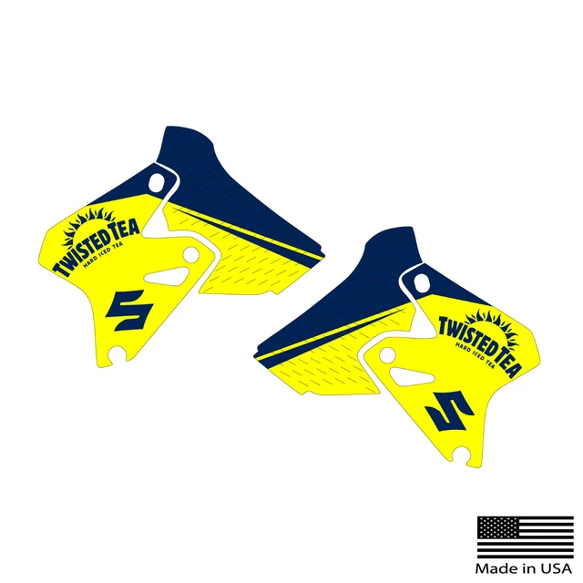 Blue Shroud Graphics Decal Kit For Suzuki DRZ400, DRZ400SM, DRZ400E – Laminated Thick Vinyl, Glossy Finish