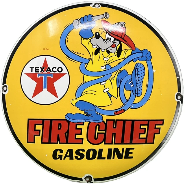 VINTAGE TEXACO GASOLINE Porcelain Sign Texas Motor Oil Gas Station Pump ...