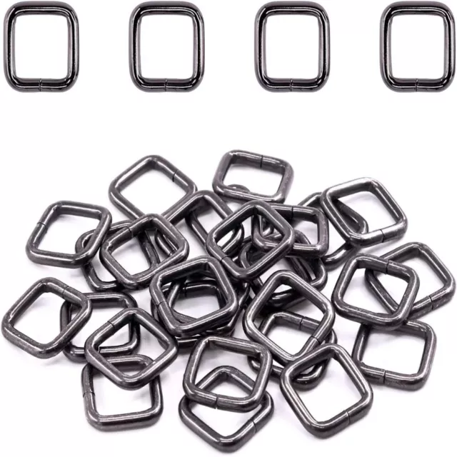 60Pcs Black Metal Rings Metal Roller Buckle  Backpack Buckle Replacement