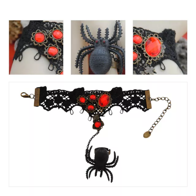 Halloween Spider Web Bracelet Goth Charms Bracelets Jewelry 3