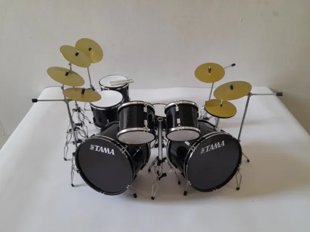 Miniature Drum Set Kit Tama Lars Ulrich Metalica Black Mini Replica Drum Kit