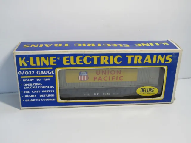 Vintage K-Line K-6623 1985 Union Pacific Container Flatcar With Box