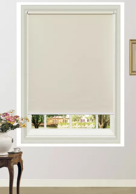 Roller Blind 100% Blackout Blind Back Coating Window Blind 60~210cmWide Beige