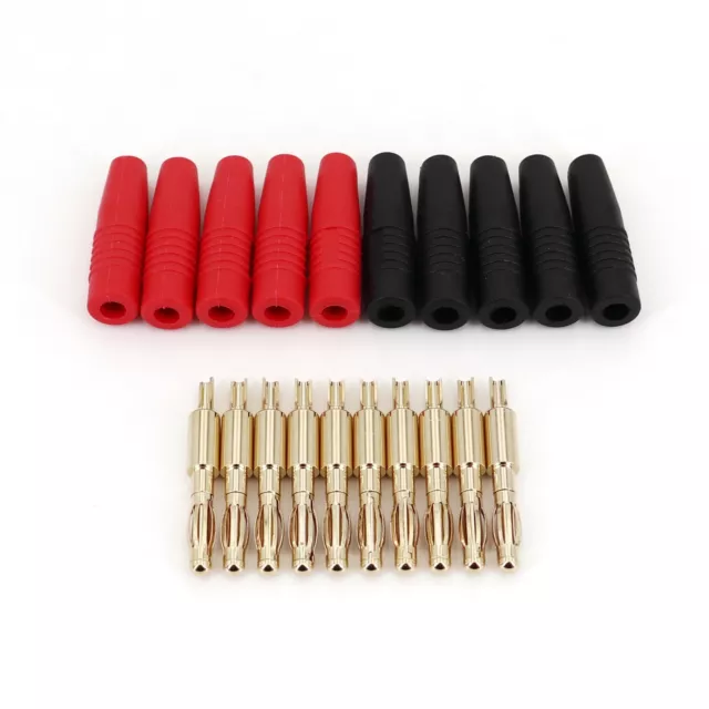 10Pcs 4mm Male Banana Plug Brass Gold Plated Wire Solder Type Connector