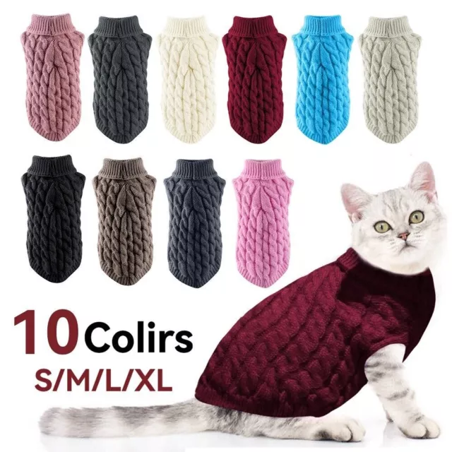 Pet Dog Warm Jumper Knit Sweater Clothes Puppy Cat Knitwear Costume Coat Apparel