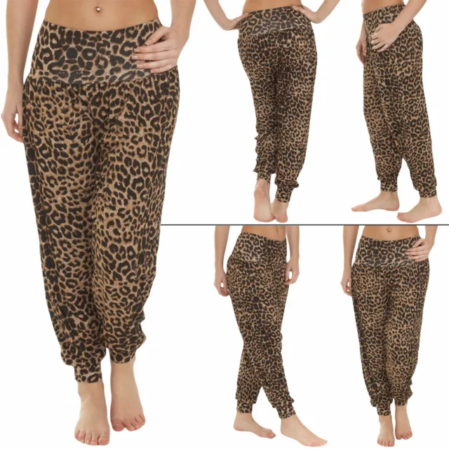 Womens Trousers Ladies Ali Baba Leggings Harem Leopard Print Sexy Pants S M L XL