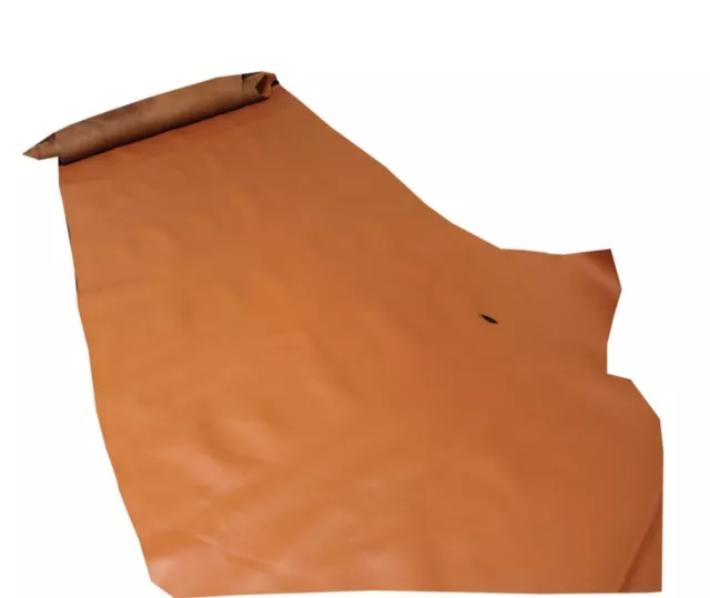 Tan Brown Cowhide Leather | Genuine Full Grain Cowhide Leather piece16-18sqft