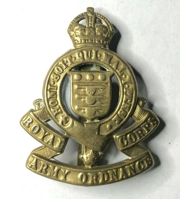 WW2 ROYAL ARMY Ordnance corps Brass Cap Badge original soldier ...