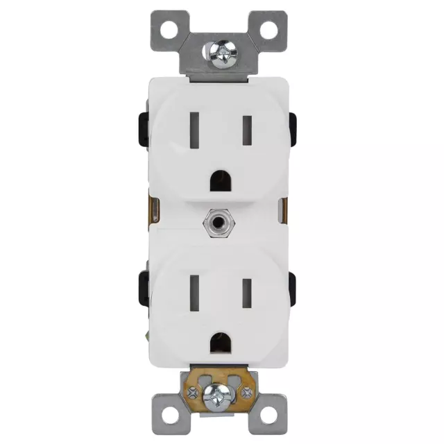 Duplex Receptacle, Tamper-Resistant Electrical Wall Outlets, Commercial Grade, 1